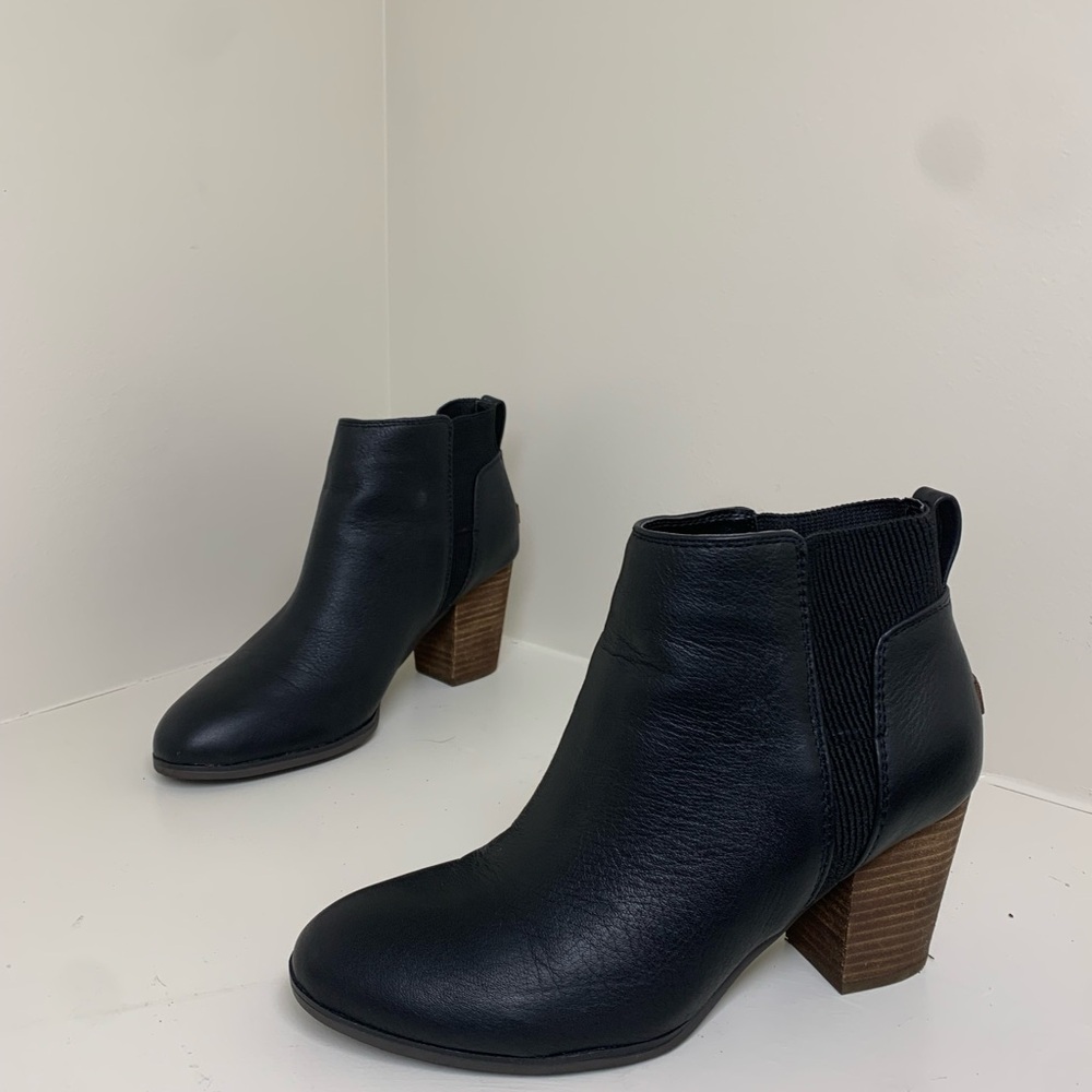 Black Leather Ankle Boots